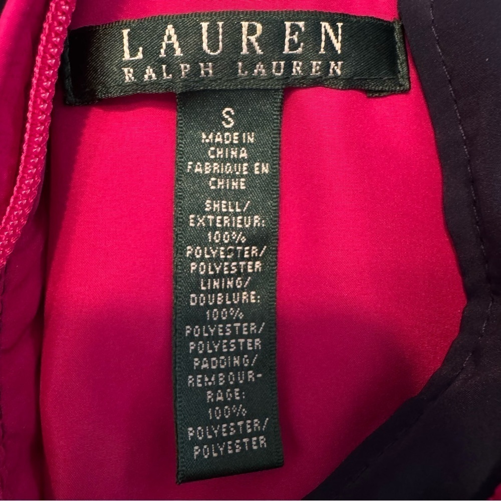 Ralph Lauren Women’s Full Zip Navy Pink Quilted Pocketed Puffer Vest Size Small - Picture 5 of 5